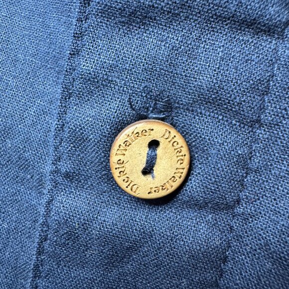 Dickie Walker Mens Size Large Linen Blend Blue Martini Beach Button Up Shirt - Picture 7 of 8